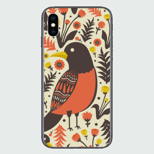 Накладка силиконовая BoraSCO ArtWorks iPhone Xs Max Птицы фото 
