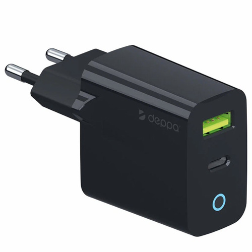 СЗУ Deppa USB Type-C+USB-A QC 3.0 PD 3.0 33W Black фото 